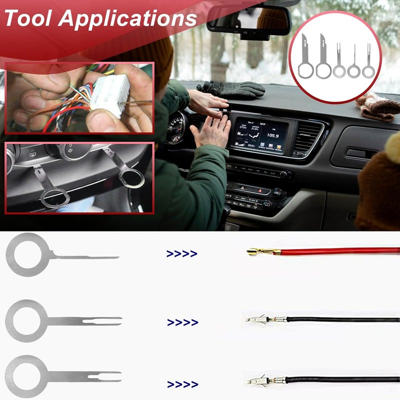 Doaho 19Pcs Car Trim Removal Tool,Auto Clip Pliers Fastener Remover Set,Pry Tool Repair Kit,Fastener Clips Removal Car Tool for Panel,Audio, Dash, Window,Clip and Upholstery with Storage Bag - Image 4